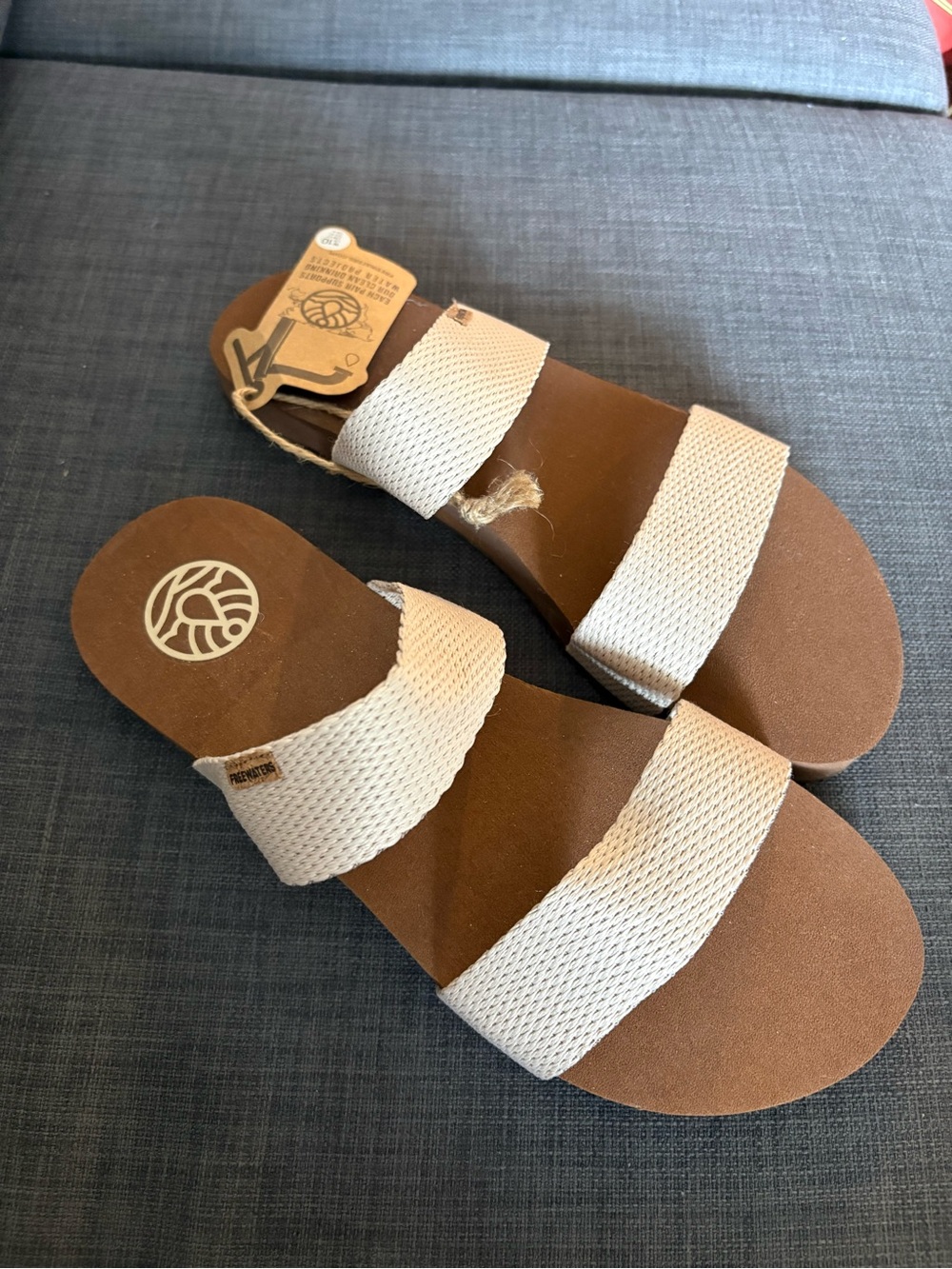 Women’s Neutral Double-Strap Slide Sandals - Comfortable Beige Summer Slides